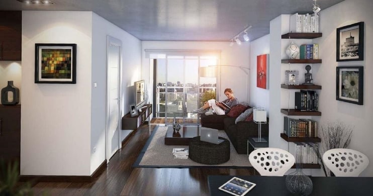 interior de apartamento de Glosker ciudadela, proyecto de la promotora inmobiliaria Glosker S.A.