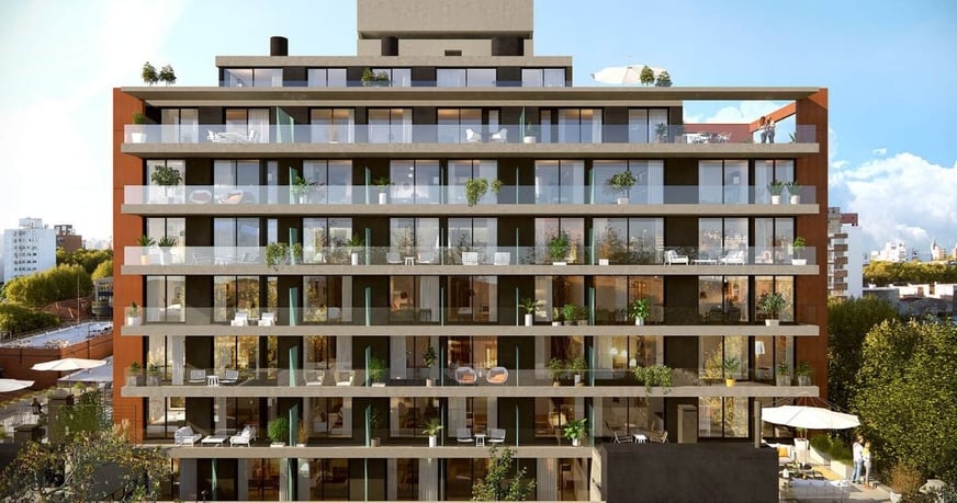 Exterior del edificio Tempo Rambla del estudio de arquitectos Cesio Olveira
