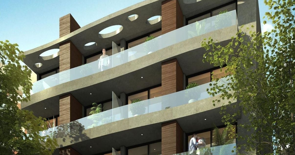 render de fachada del proyecto lamas del promotor inmobiliario BeOne (1)