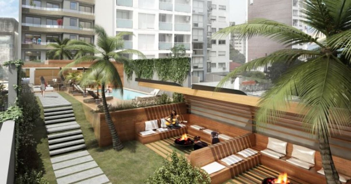 render de jardin del proyecto lamas del promotor inmobiliario BeOne